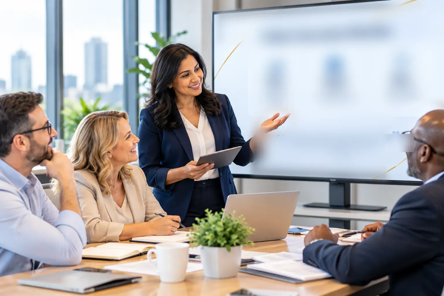 ANR presenting client results to a business team